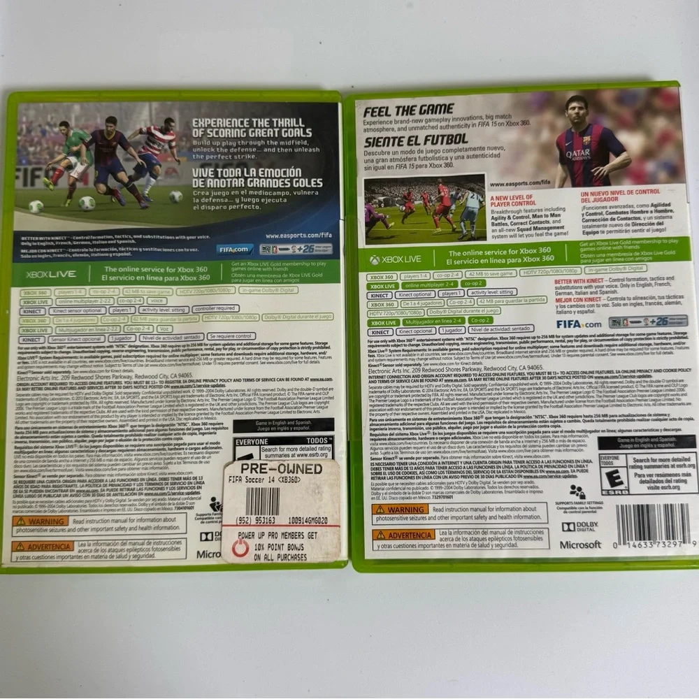 Xbox 360 FIFA 14 & FIFA 15 Video Game Bundle
